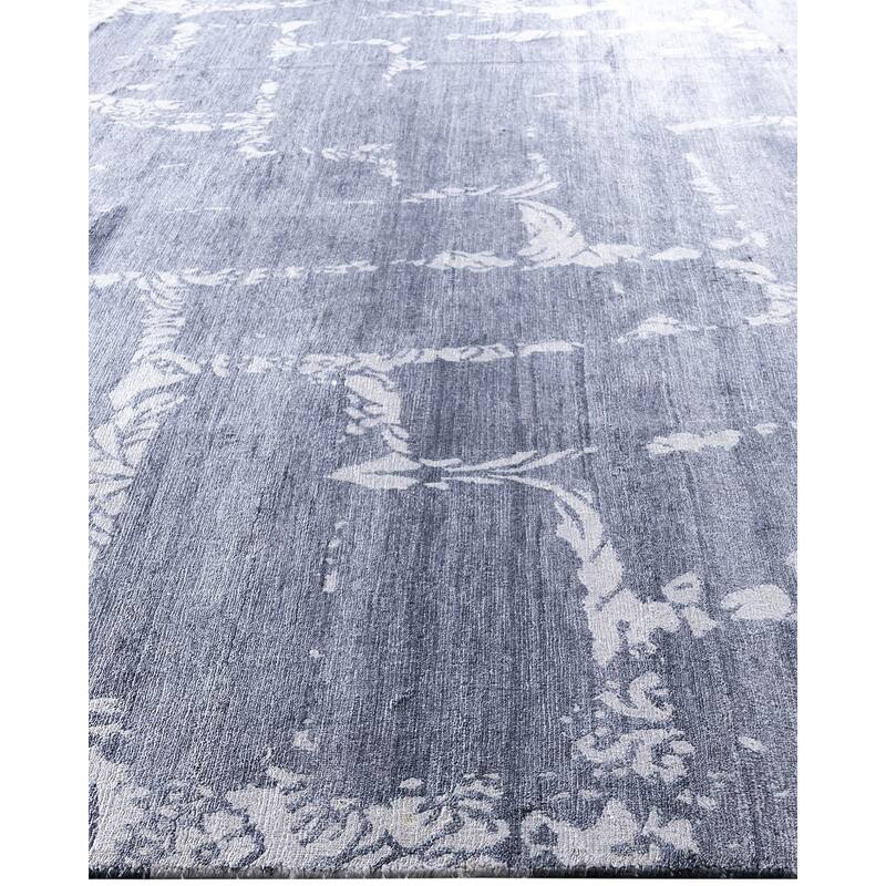Modern One-of-a-Kind Hand-Knotted Area Rug, Blue - 9' 2" x 12' 1"
