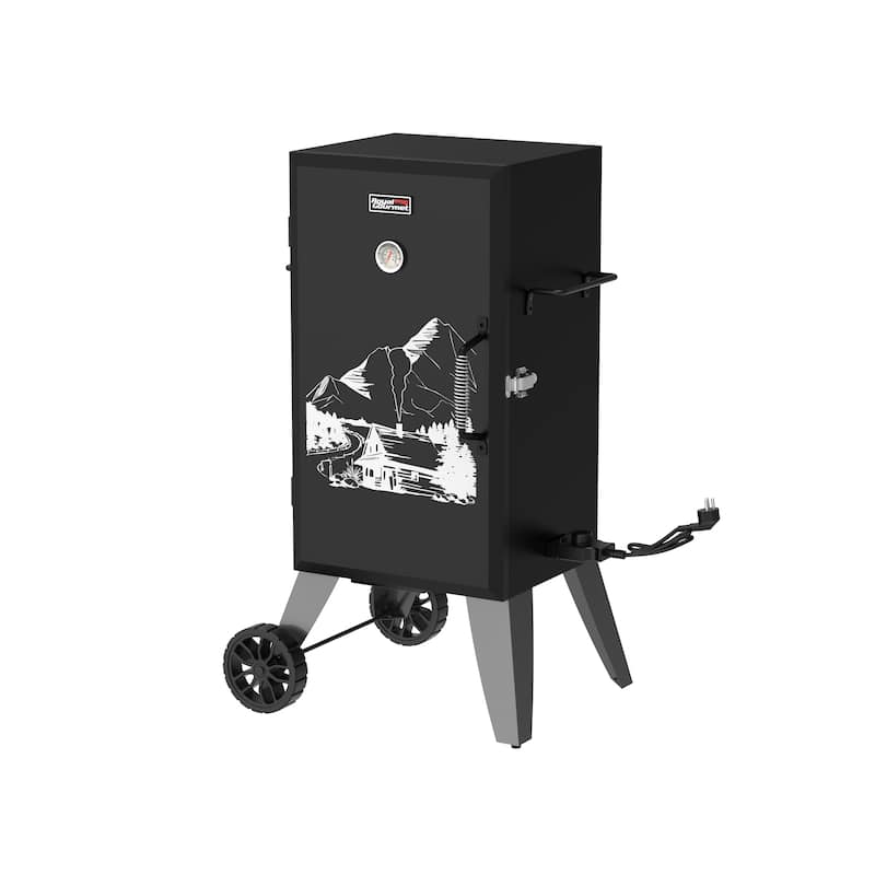 Royal Gourmet 28-Inch Analog Electric Smoker With 3 Cooking Grates - Black - Black