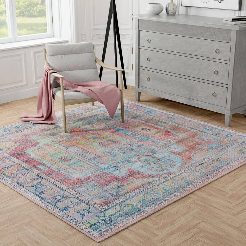 Contemporary Glane Collection Area Rug - 7'3" Square - Multi