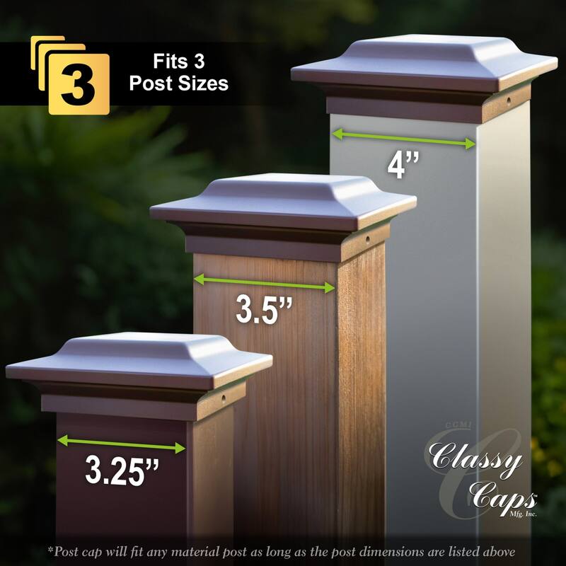 Squared Top Outdoor Aluminum Post Cap - 8" - Bronze Finish