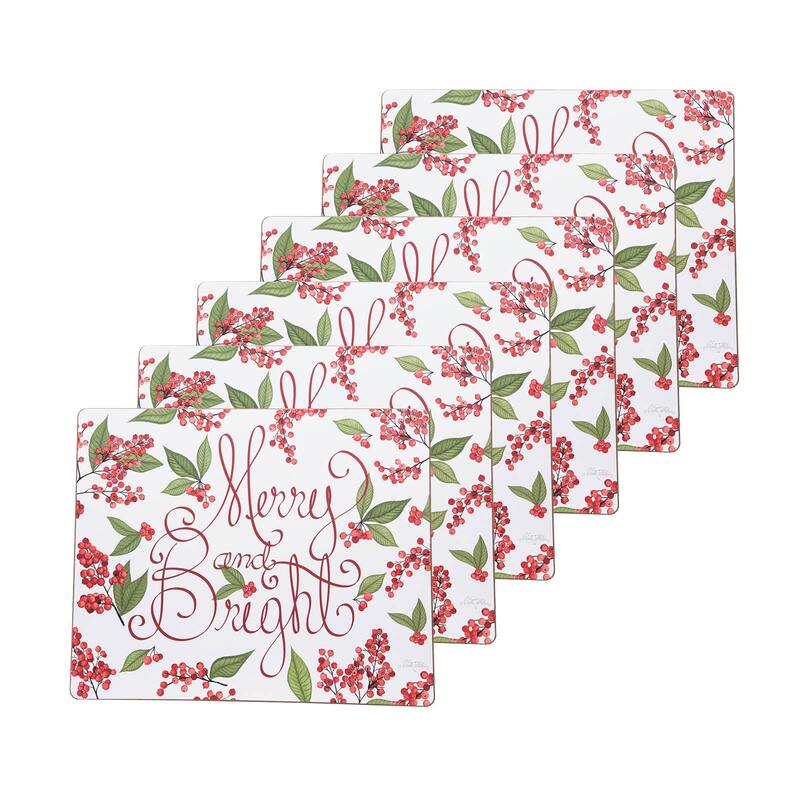 Merry&Bright Berries HB Placemat, Set of 6 - Set of 6