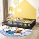 preview thumbnail 58 of 92, Modern Floor Platform Bed with Fence and Door