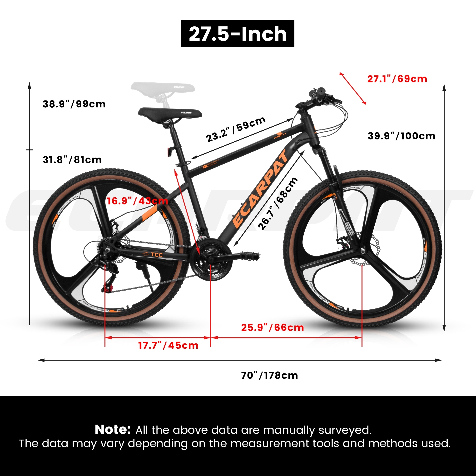 Mountain Bike 45 Cm Bike Size Mountain Bike With 21-Speed Gears