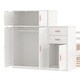 preview thumbnail 27 of 47, Twin Size Wood Platform Bed with Sample Bookshelf and Movable Wardrobe, Multifunctional Bed with Built-in Trundle Bed