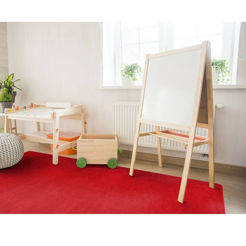 Endurance Educational Polyester Area Rug - 6' X 6' - Red