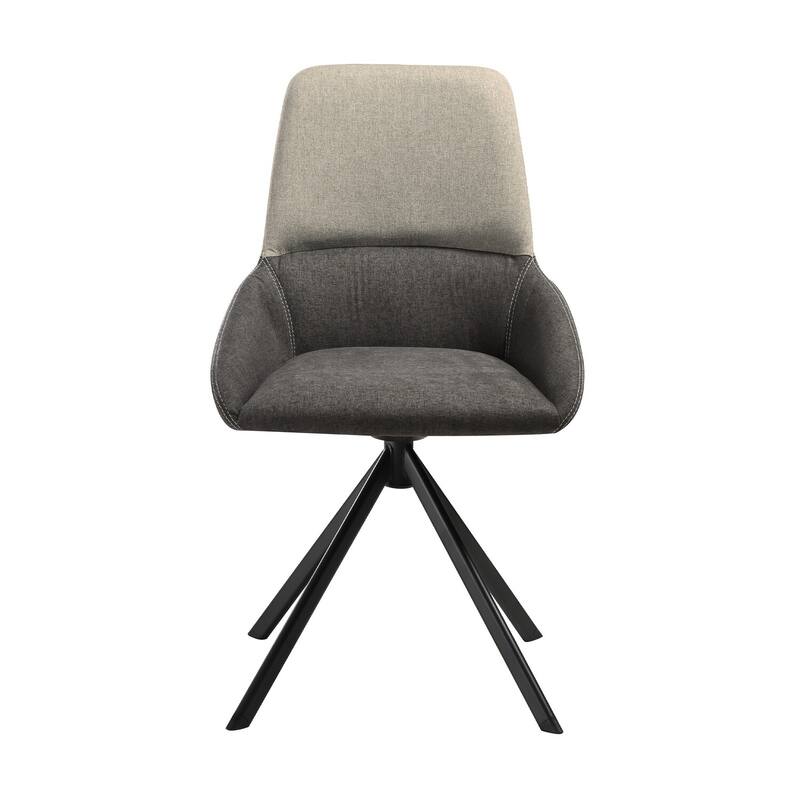 Black/Gray Fabric Upholstered Metal Frame Dining Chair, Sturdy Dining Chair for Dining Rooms - 20.5