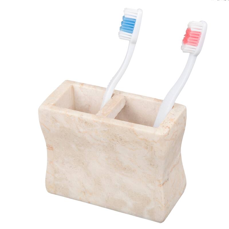 Creative Home Champagne Marble Toothbrush Holder, Tooth Brush Holder - Beige