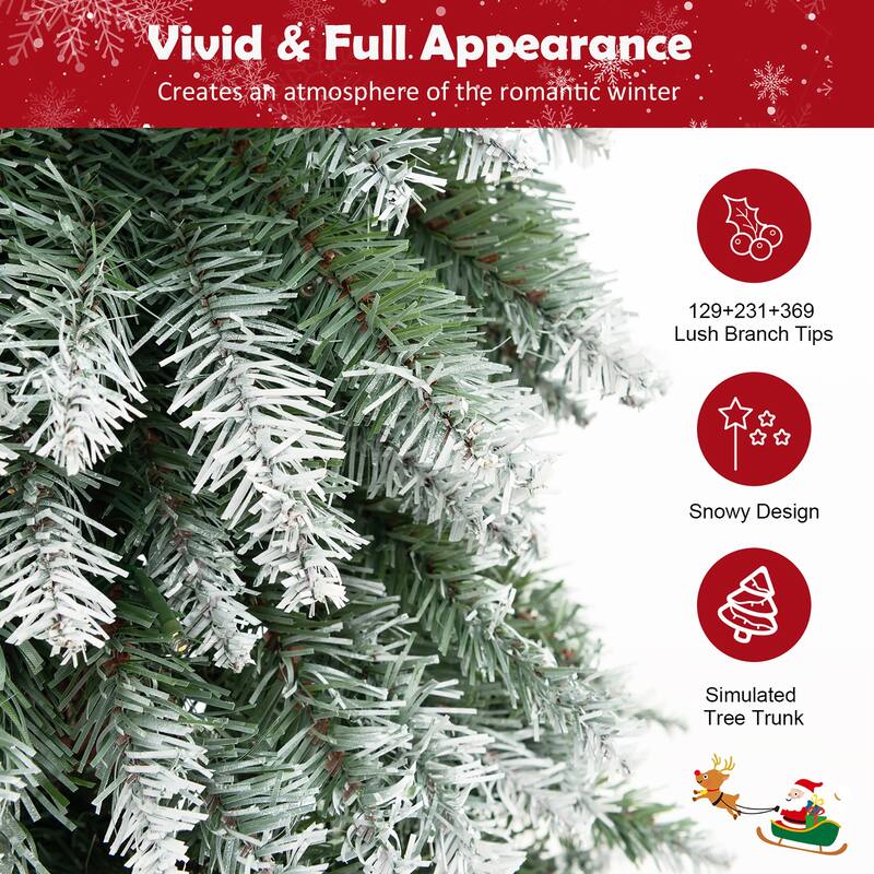 Gymax Pre-Lit Artificial Christmas Tree Set of 3 w/ 3/4/5 FT Faux