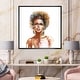 preview thumbnail 6 of 9, Designart 'Portrait of African American Woman V' Modern Framed Canvas Wall Art Print 16 In. Wide x 16 In. High - Black