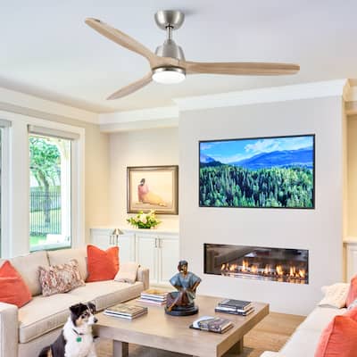 Modern Ceiling Fan Light with 6 Speed Adjustment and Lighting, Reversible DC Motor for Bedroom and Living Room