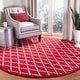 preview thumbnail 89 of 101, SAFAVIEH Handmade Chatham Carlota Modern Moroccan Wool Rug 7' Round - Red/Ivory - Round
