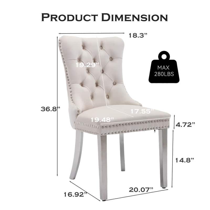 Tufted Naliheads Solid Wood Upholstered Dining Chairs Set of 6