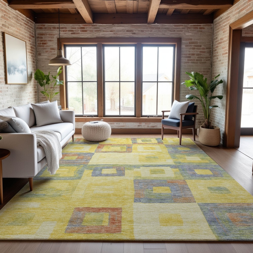 Premium Washable Super Soft Blocky Contemporary Mayfield Rug