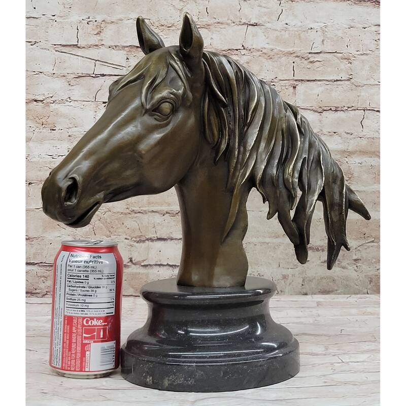 Hot Cast Bronze Horse Head Bust Statue Sculpture Bronze Metal Original Art By Milo