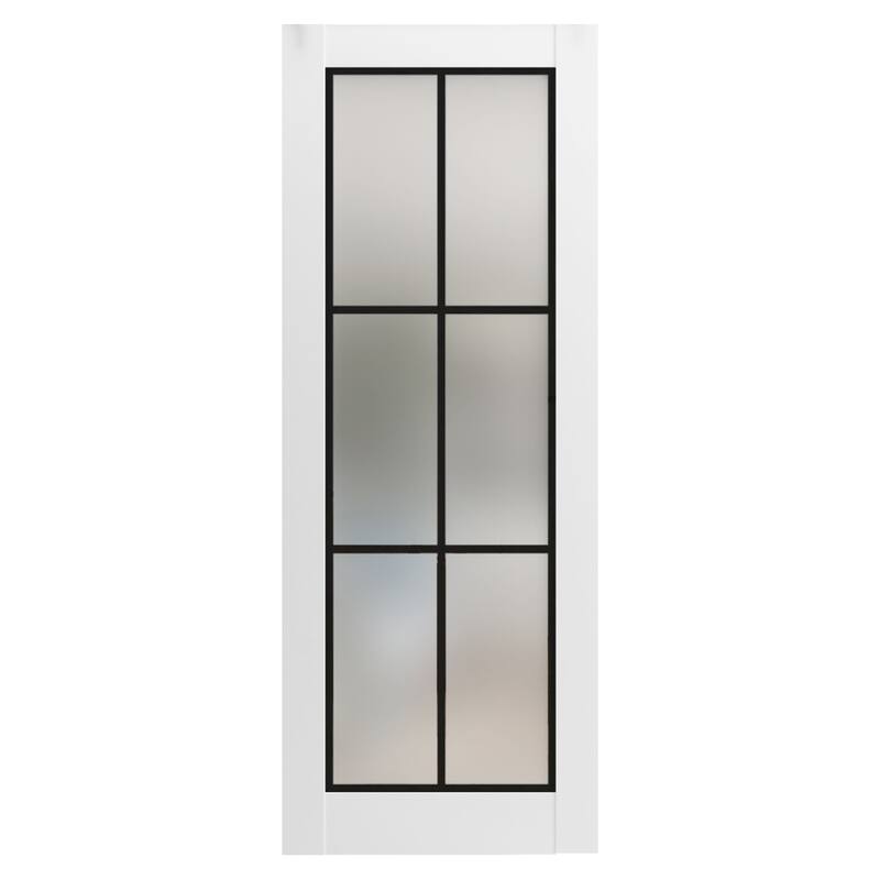 Slab Barn Door Panel 18 x 80 Planum 2122 White Silk Sturdy Finished - Grey - 36" x 96"