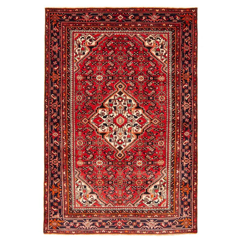 ECARPETGALLERY Hand-knotted Andelz Red Wool Rug - 4'7 x 6'11 - Red - 4'7 x 6'11