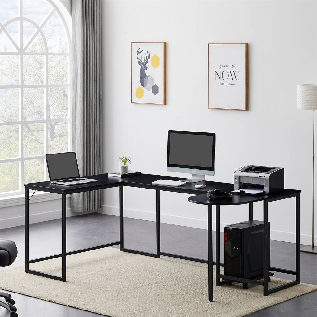 U-shaped Computer Desk with CPU Stand - Overstock - 37503577