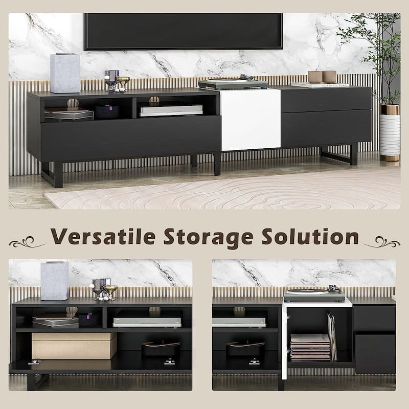 70.90'' Modern TV Stand with Drop Down Door