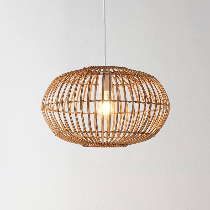 Lucas 1-Light Farmhouse Coastal 180" Cord Plug-In or Hardwired LED Pendant, by JONATHAN Y