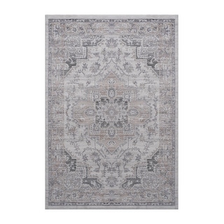 LOOM & LUXE Collection Ivory/Beige/Oriental Non-Shedding Area Rug