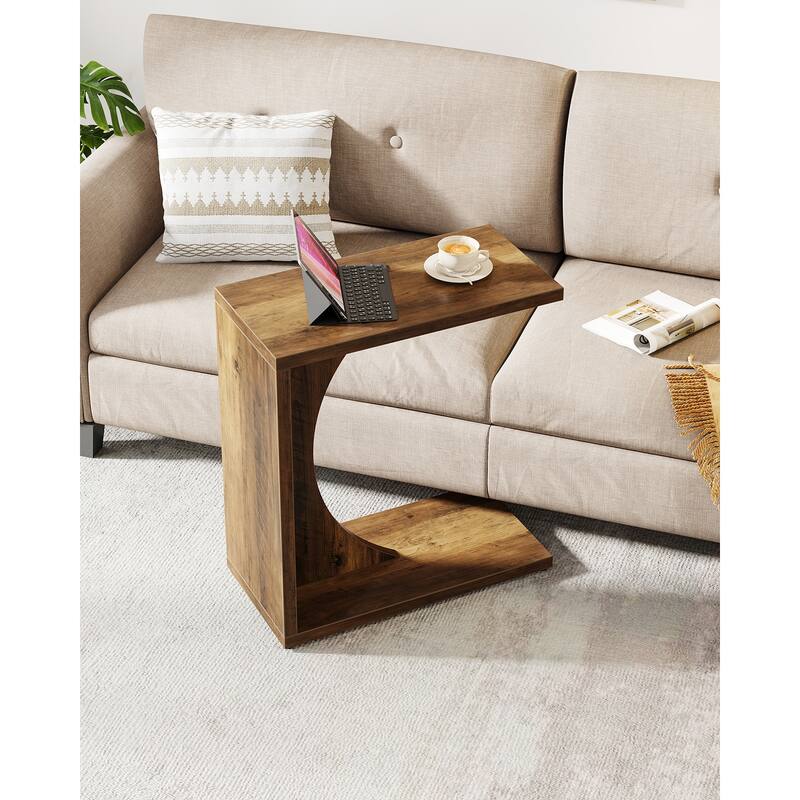 C-Shaped End Table, Sofa Side Table, Living Room Bedroom C Table Accent Side Table