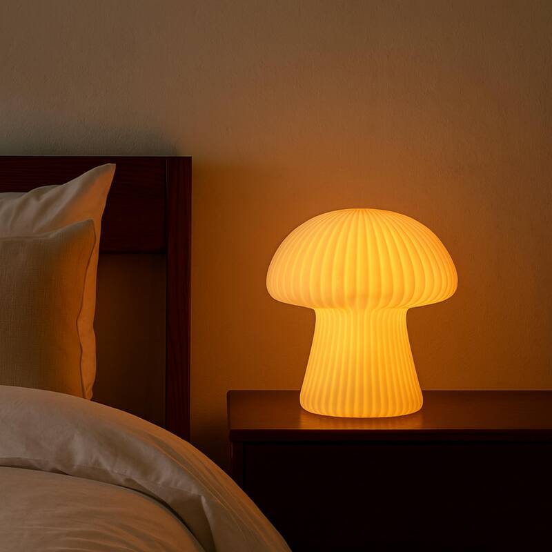 Aria Home Mushroom Table Lamp Sculpted Sandstone Led Rgb Compatible