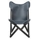 preview thumbnail 3 of 10, Cantu Genuine Top Grain Leather Tripolina Sling Chair by iNSPIRE Q Modern