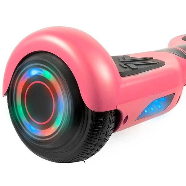 Hoverboard with LED Wheels Rims and Bluetooth Speakers in Pink
