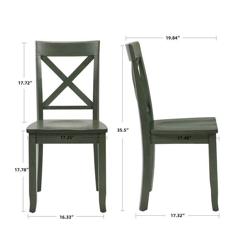 Vintage X Back Wood Cross Back Dining Chairs