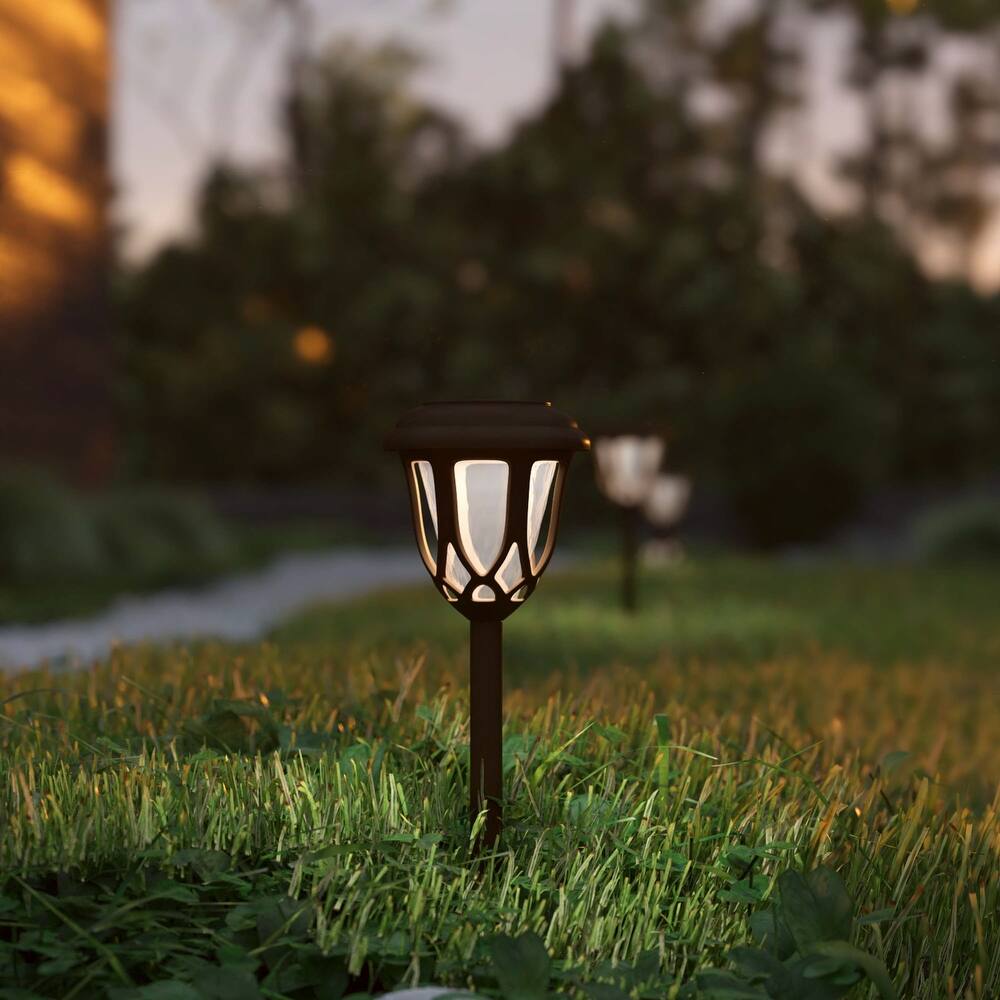 All - Weather Tulip Design Solar Powered LED Garden & Pathway Lights - Set of 8