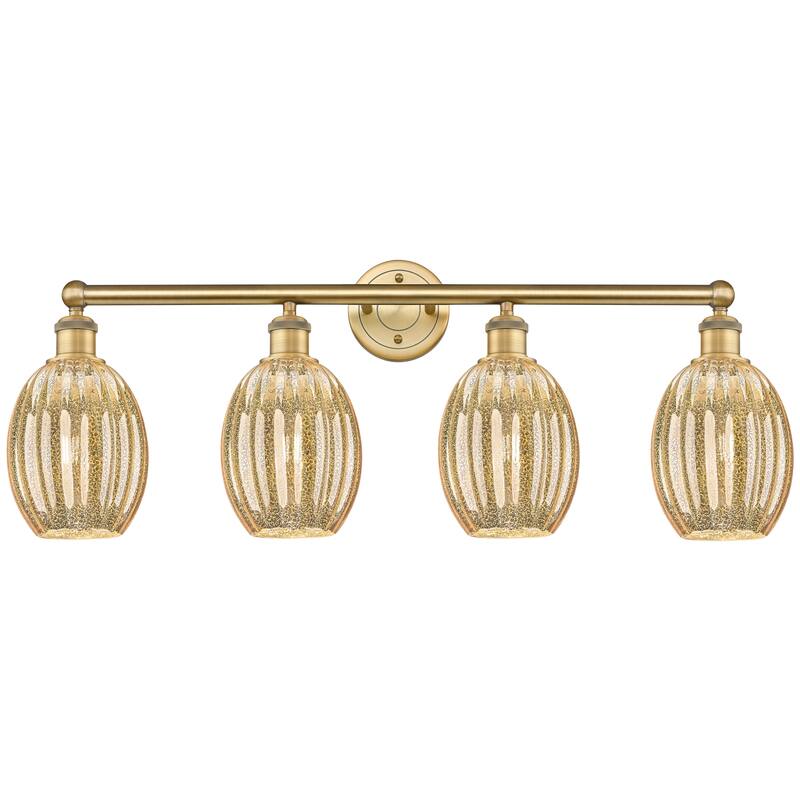 Innovations Lighting Endless Possibilities Edison - Preston - 4 Light 33" Bulb Shade Bath Vanity Light - Mercury/Brushed Brass