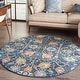 preview thumbnail 113 of 178, Nourison Passion Boho French Country Floral Area Rug. 4' Round - Navy - Runner