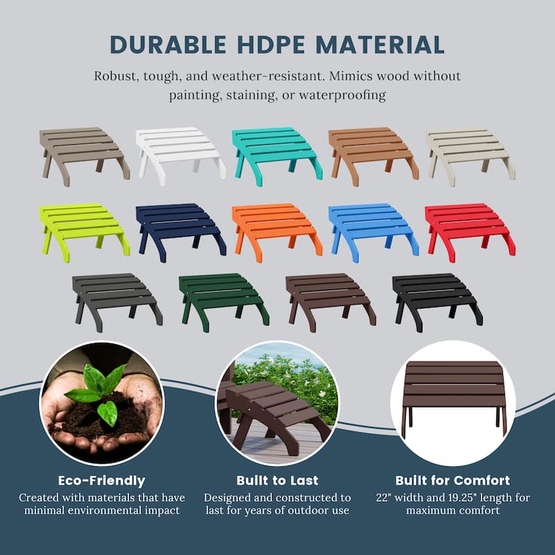 Polytrends Altura Outdoor Adirondack Folding Ottoman