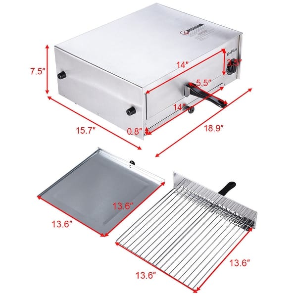 Goplus Kitchen Commercial Pizza Stainless Steel Counter Top Snack Pan