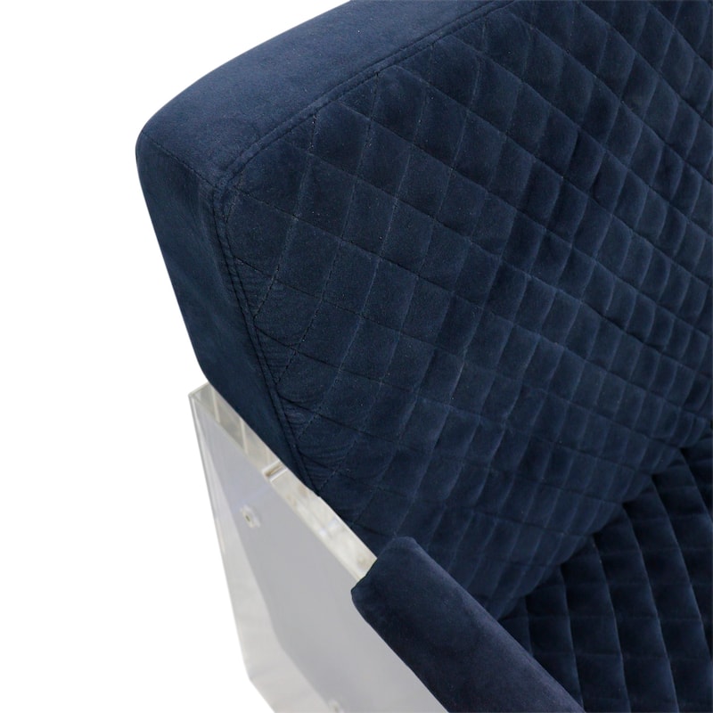 Pasargad Home Tribecca Acrylic & Velvet Accent Chair - W24"XD26"XH24"