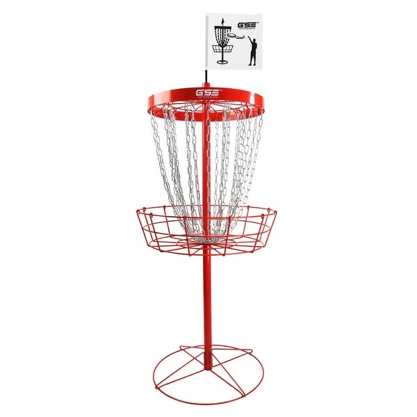 GSE™ Deluxe Portable 24-Chain Disc Golf Targets Basket, PRO