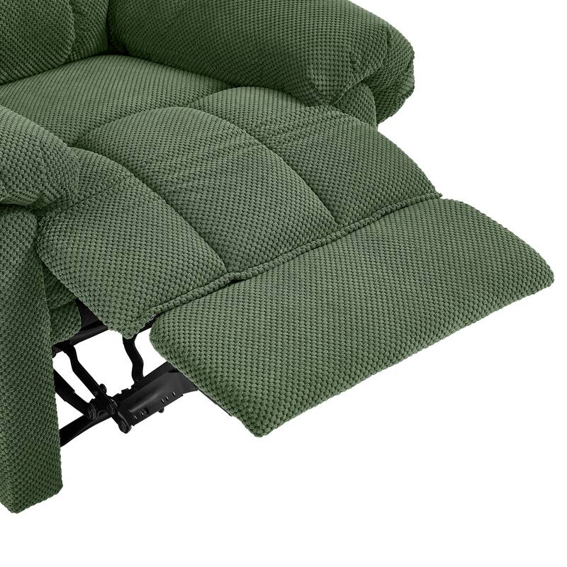 Recliner Chair, Overstuffed Armchair, Manual Recliner, Padded Footrest, Ergonomic Lounge Chair, Soft Fabric Recliner