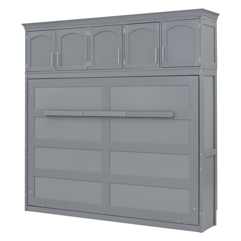 Gray Queen Size Multi-function Murphy Bed for Small Apartments