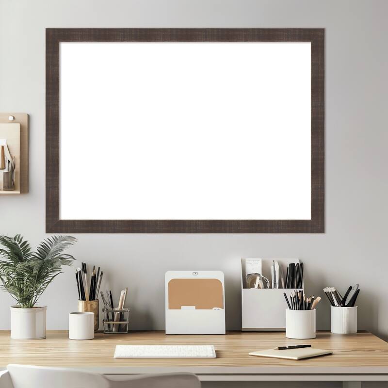 Amanti Art Whiskey Brown Rustic Framed Dry Erase Magnetic Board