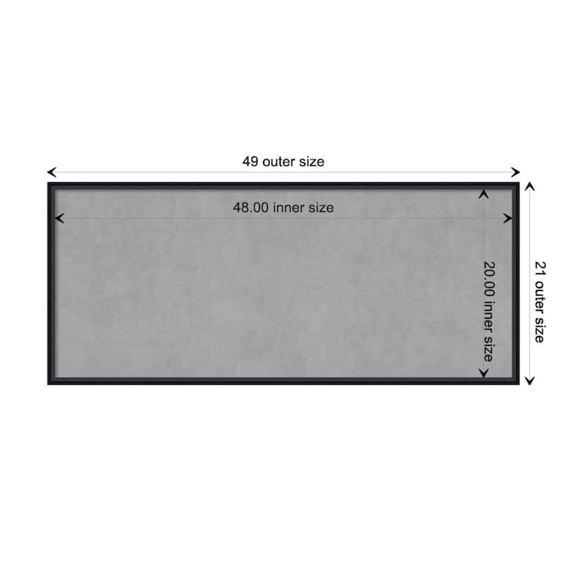 Amanti Art Lucie Black Framed Magnetic Board - Board Size 48x20