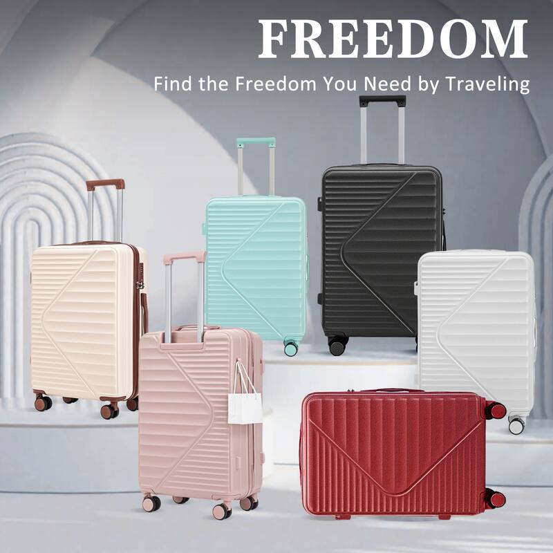 3 PCS in ABS Spinner Wheel Luggage, TSA Combination Lock for Big and Middle Size