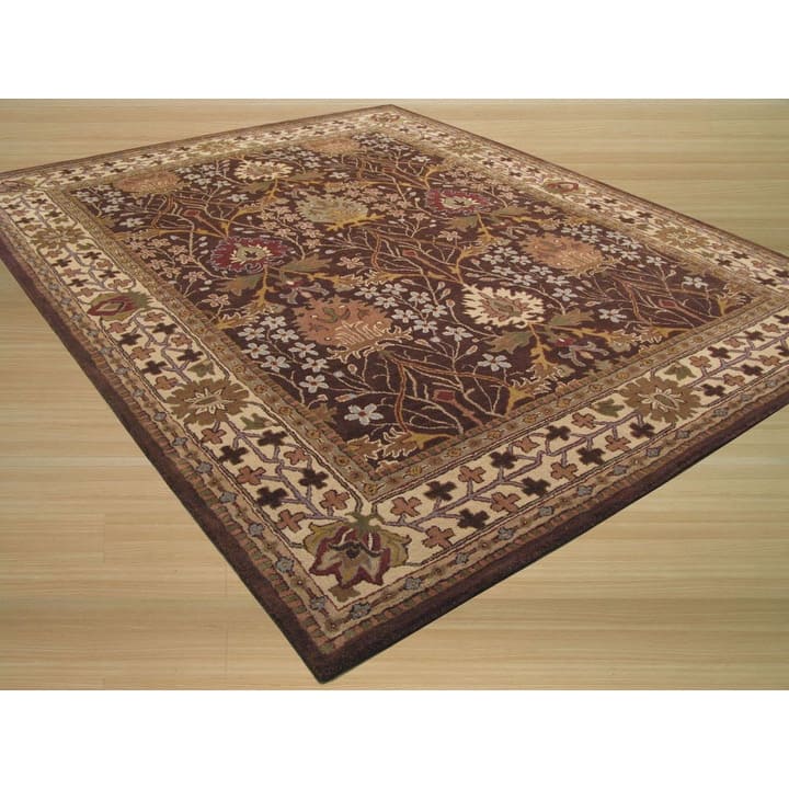 Home Decor Brown Hand-Tufted Wool Morris Rug by EORC Luxurious and Stylish Area Rug for Adding Warmth and Timeless Elegance
