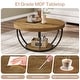 preview thumbnail 14 of 53, 31.7" Round Coffee Table, Rustic 2-Tier Center Table with Storage Open Shelves