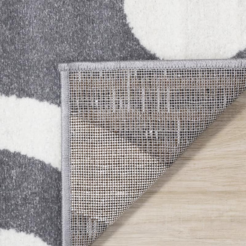 Covington Collection - Grey/Cream Damask Swirl Rug