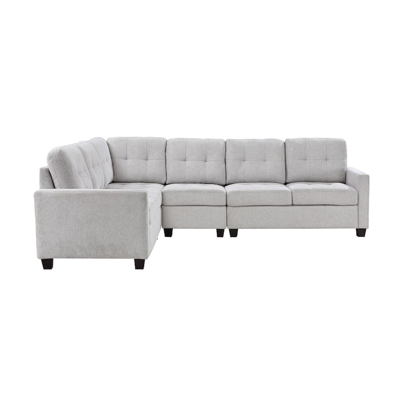 Ashland 4-piece Beige Upholstered Modular Sectional Sofa Steel