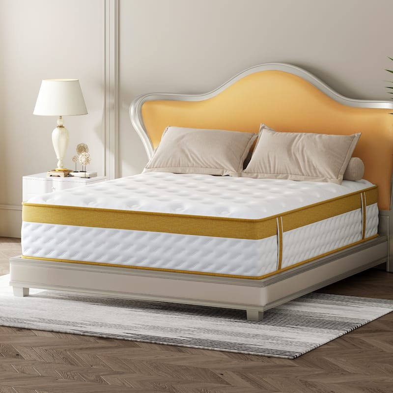 10 in. Medium Firm Gel-infused Memory Foam Hybrid Mattress Cooling and Breathable with CertiPUR-US and OEKO-TEX - Orange - Full