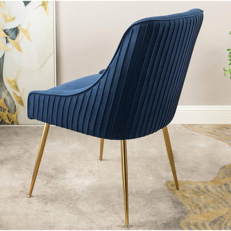 US Pride Furniture Luxury Velvet Chair with Elegant Scoop Back Design Gold Metal Legs and Soft Upholstery Comfortable Seating