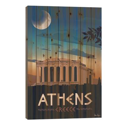 Athens Print On Wood by IdeaStorm Studios - Multi-Color