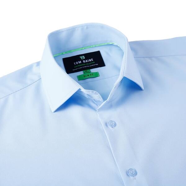striped dress shirt Women's Modern Fit Dress Shirt in Blue Stripe, L