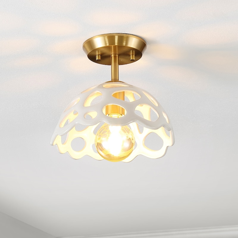 SAFAVIEH Lighting Eldrid Flush Mount - 10"W x 10"D x 8"H
